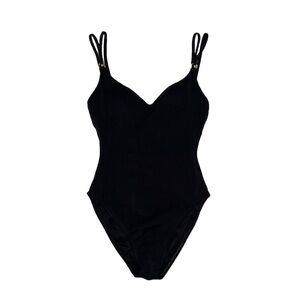 Vintage Y2K Anne Klein black bodysuit swimsuit small